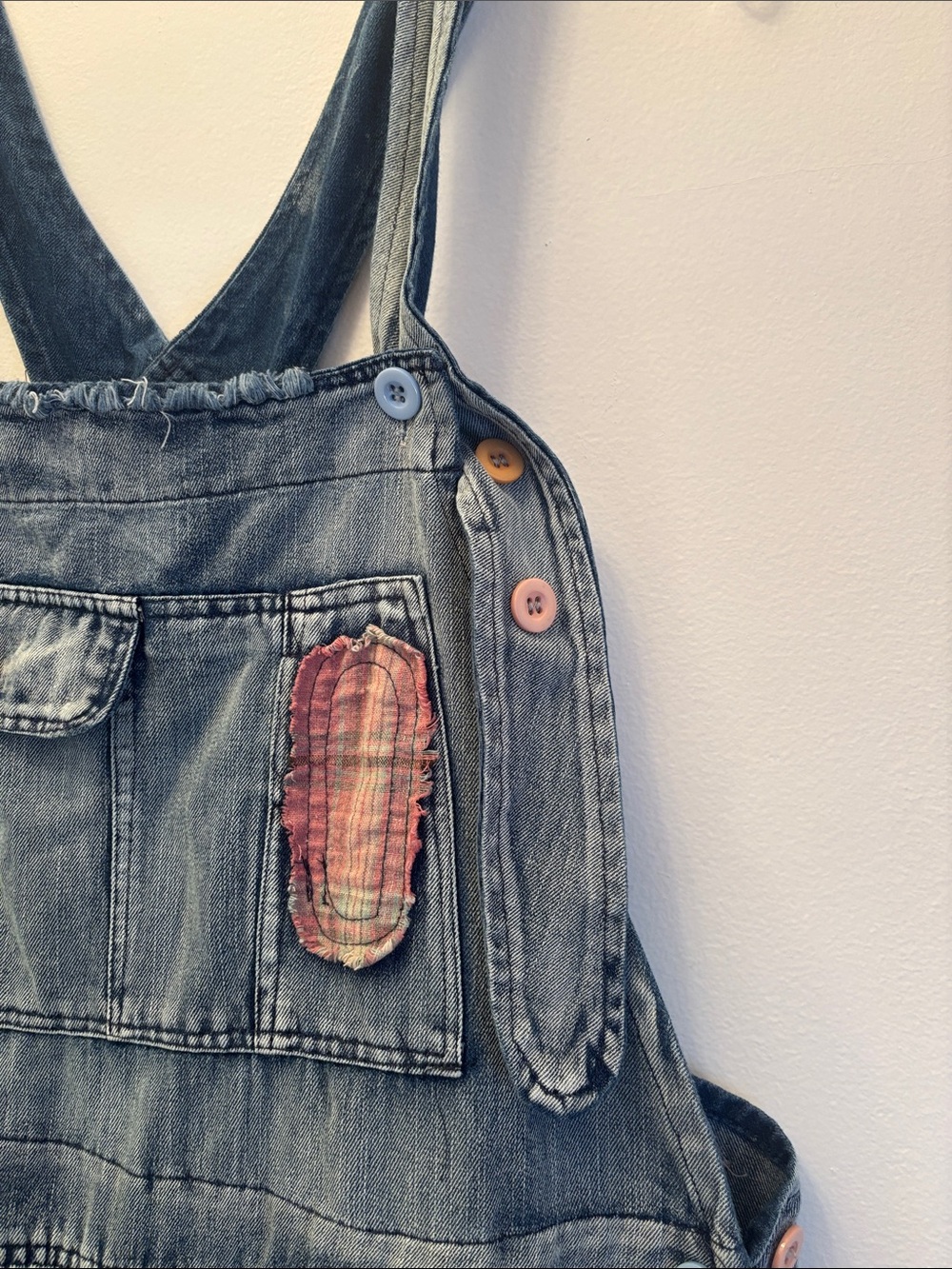 Blue Velvet | Light Blue Embroidered Denim One-Piece Overalls Sz M - Picture 11 of 17